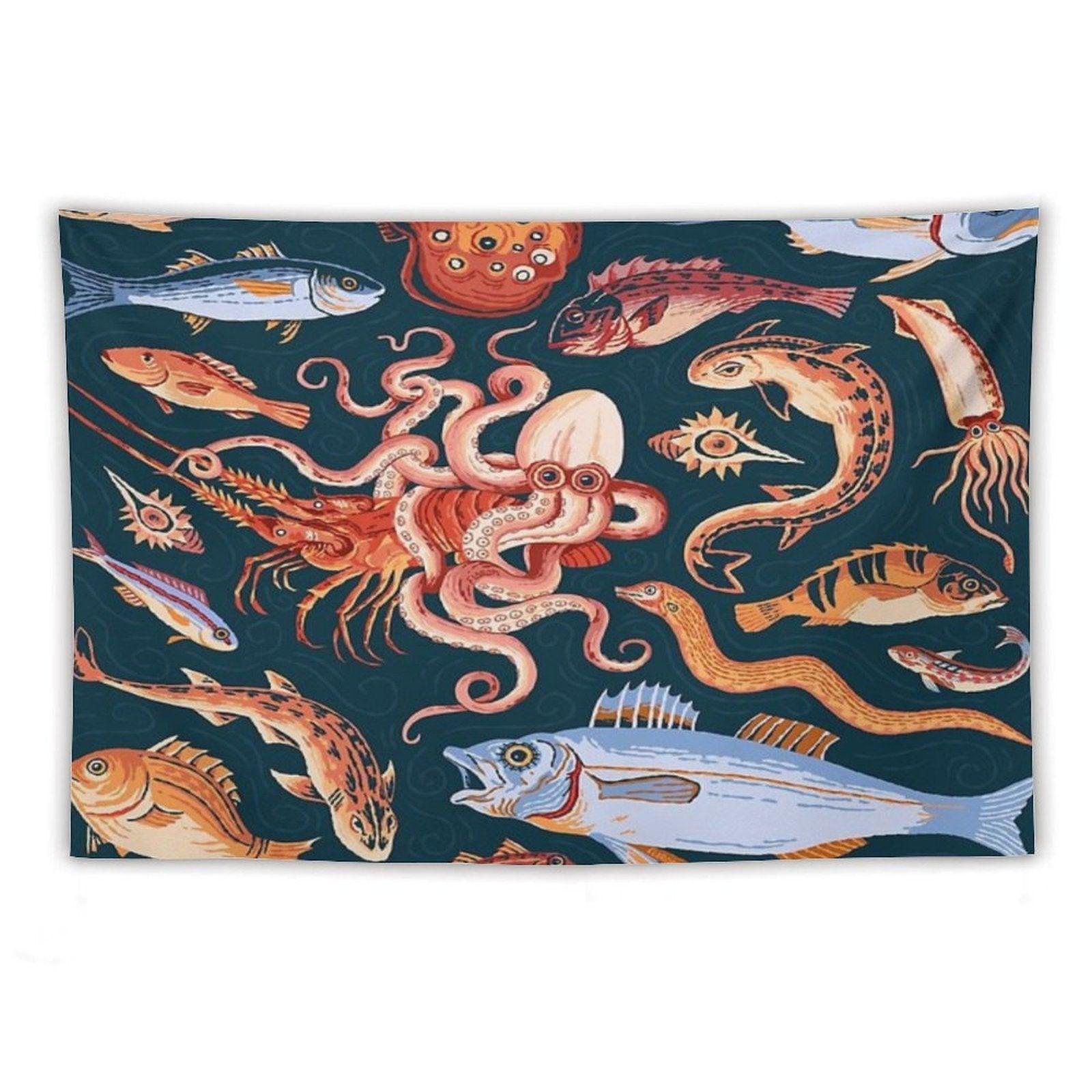 Pompeii Marine Mosaic Tapestry