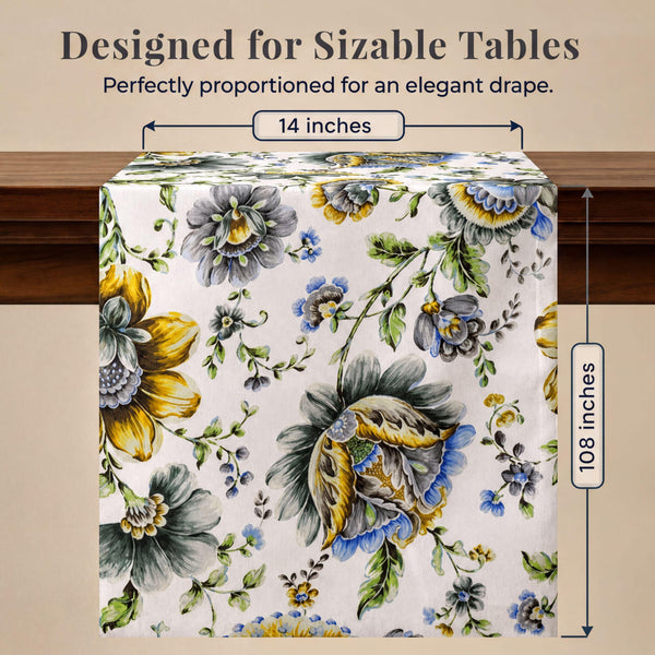 Blue Floral Table Runner – Jaco Print