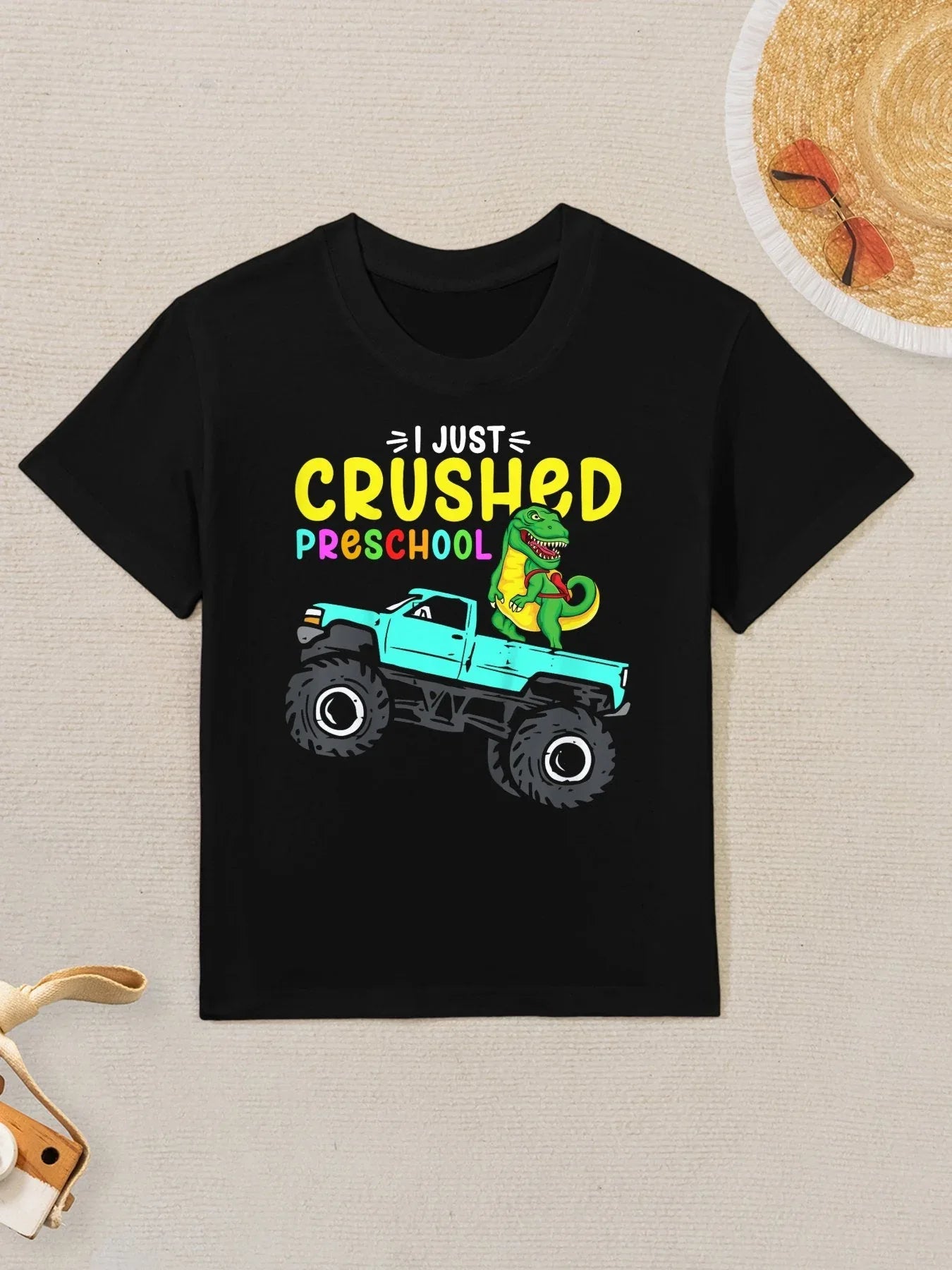 Kids I Just Crushed Preschool Graduation Toddler Boy Trex Kids T-Shirt