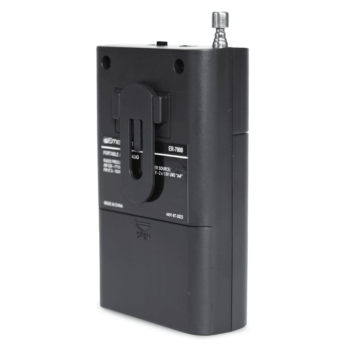 Emerson Portable AMFM Radio with Built-In Speaker and Easy Removable Belt Clip