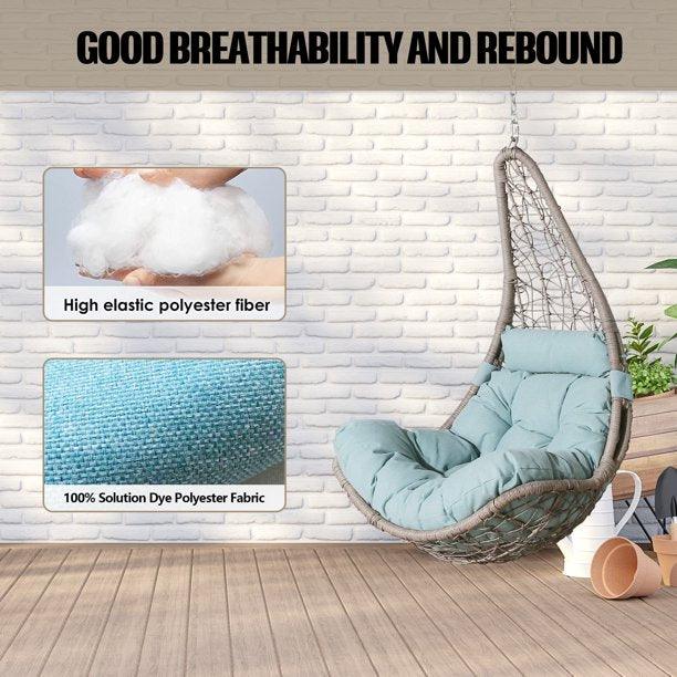 Peakhome Furnishings Outdoor Patio Wicker Swing Chair Without Stand