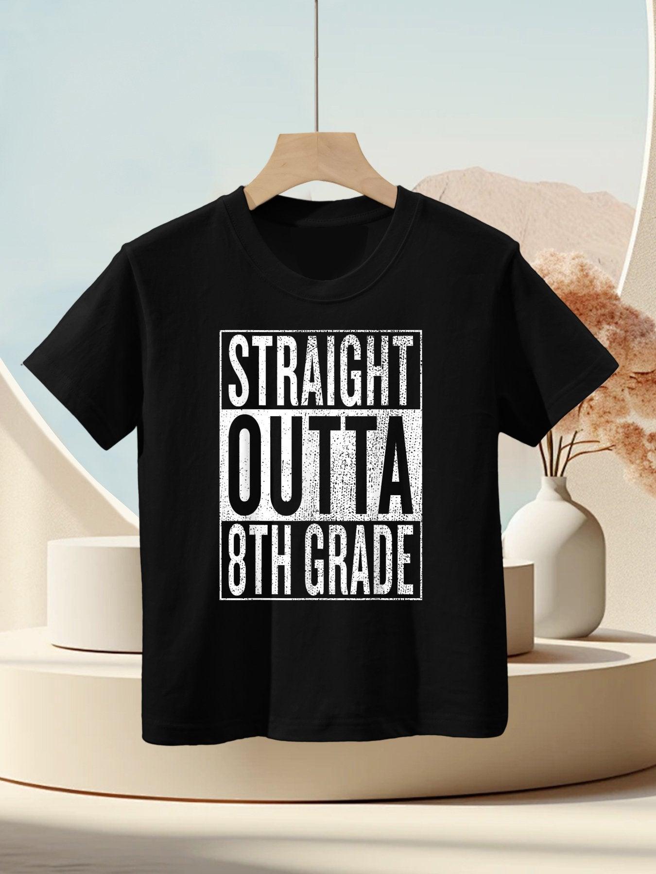Straight Outta 8th Grade Great Graduation Gift Shirt Kids T-Shirt
