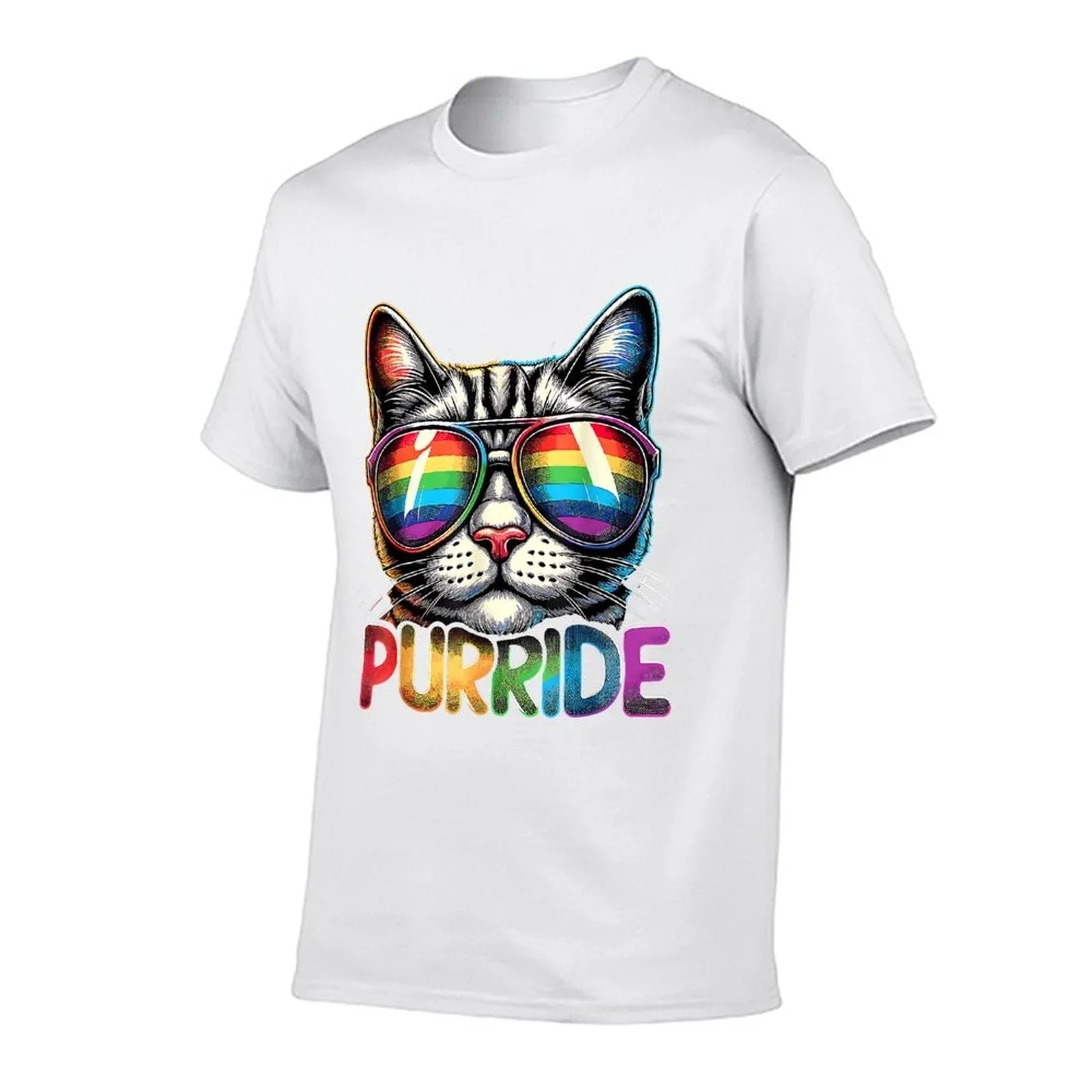 Purride Cat Rainbow Pride Month LGBTQ Ally Men Women Kids  Tagless Design T-Shirt