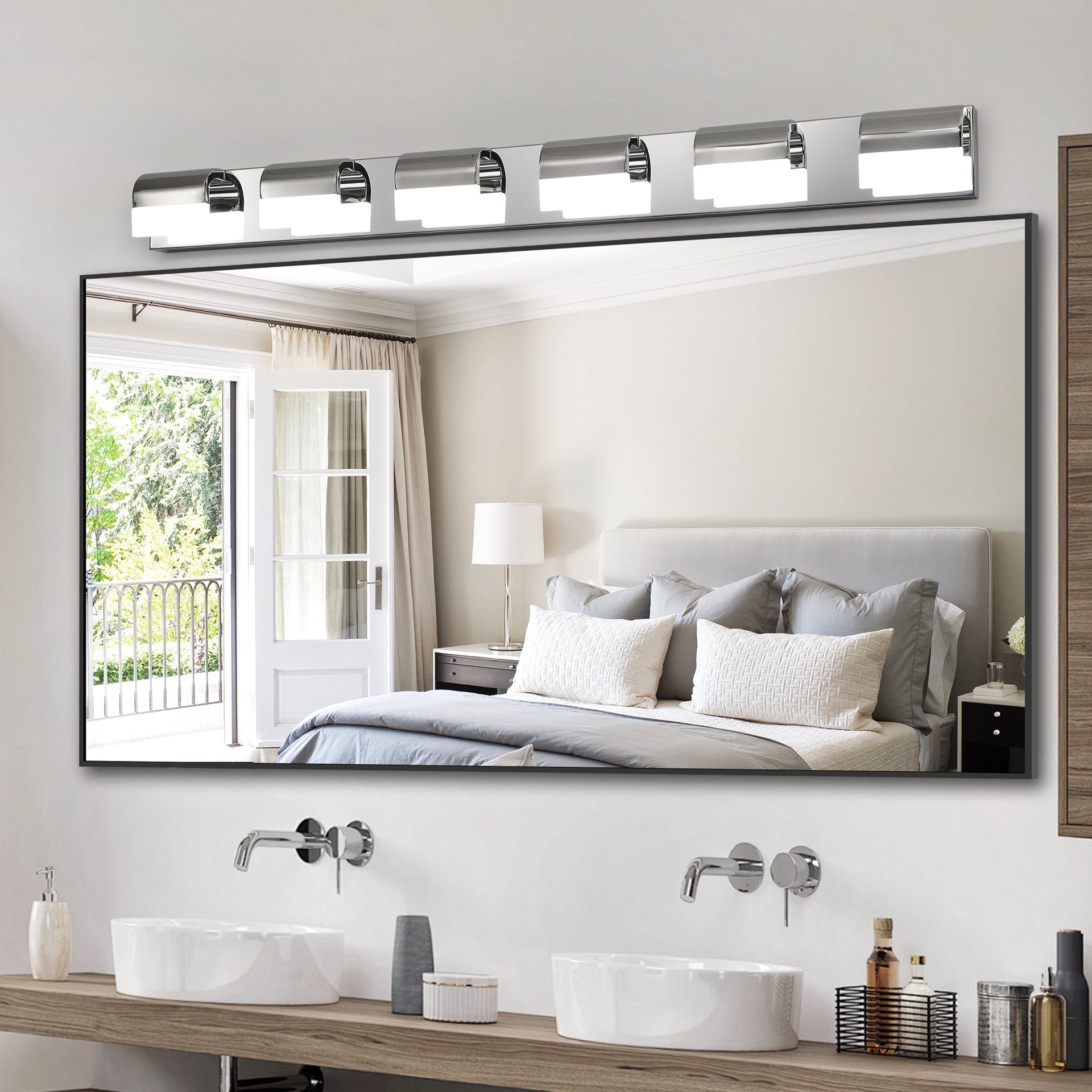 Modern Bathroom Vanity Lighting 6-Light LED Vanity Lights Over Mirror Bath Wall Lighting