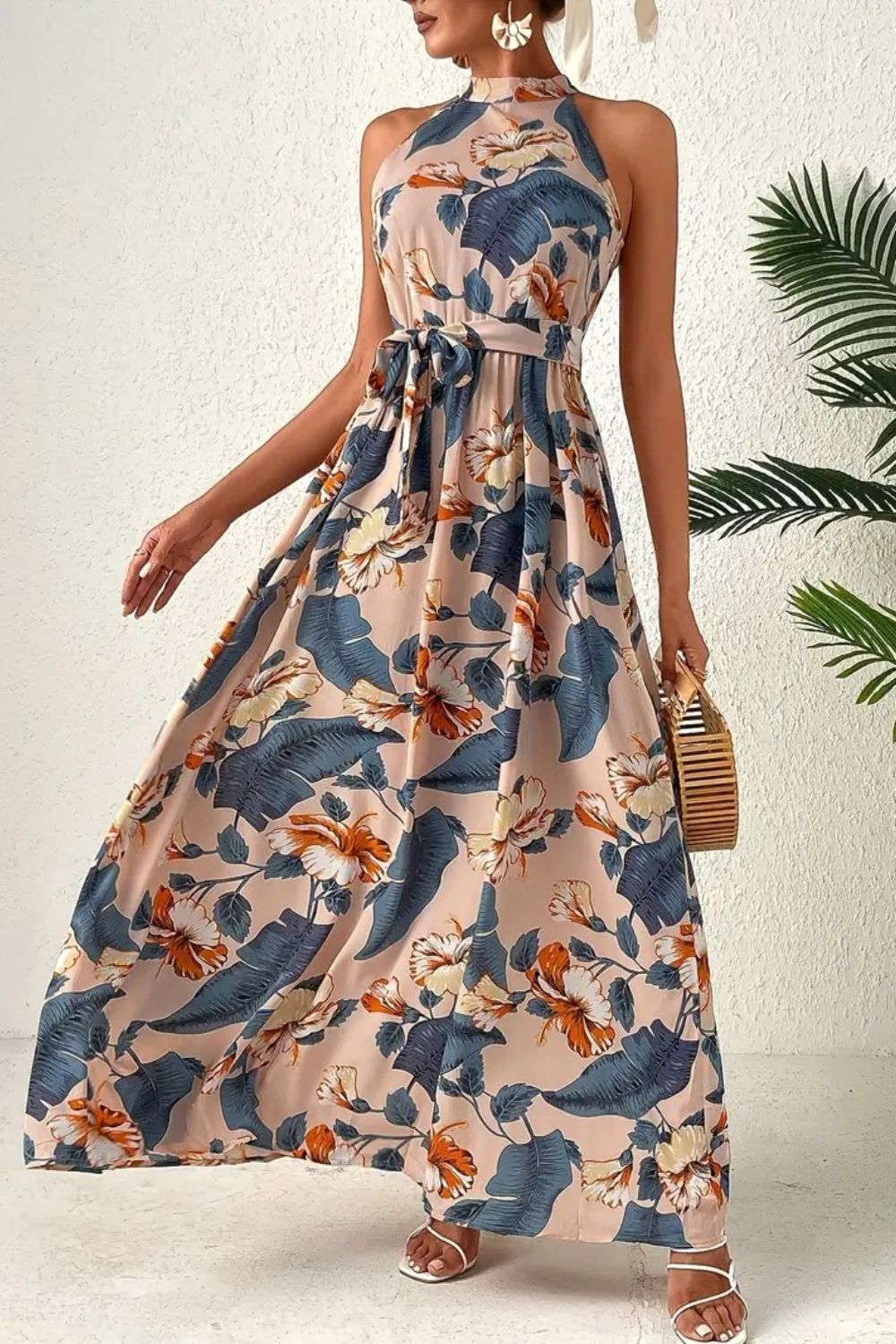 Elegant Floral Sleeveless Dress Lightweight & Feminine Summer Essential Beautiful Print Dress