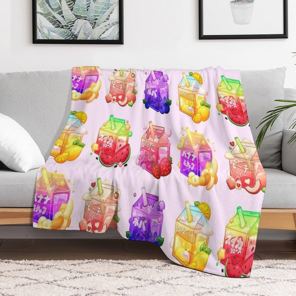 Aesthetic Fruit Carton Collection Velvety-soft Throw Blanket