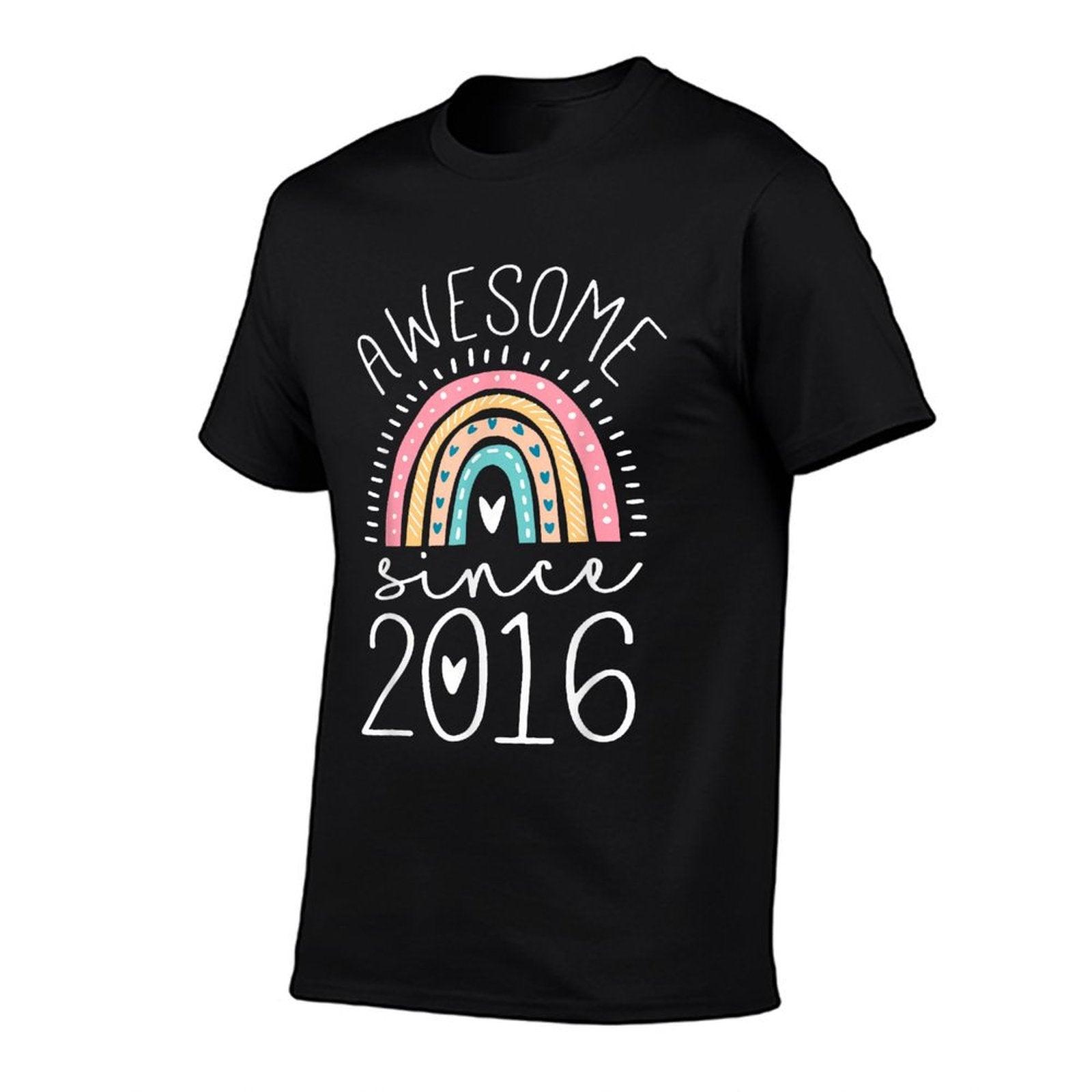 Awesome Since 2016 9th Birthday Rainbow Gifts Born In 2016 T-Shirt