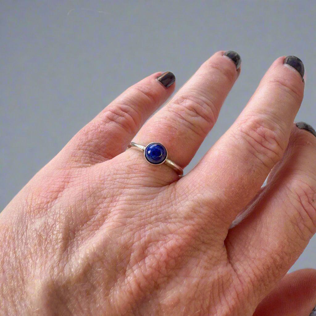 Lapis Ring Set In Silver – Wisdom And Quiet Insight | By Blackbird & Sage
