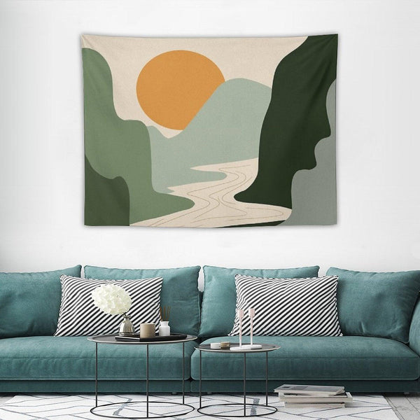 Abstract Sunset Painting 7.2 Tapestry