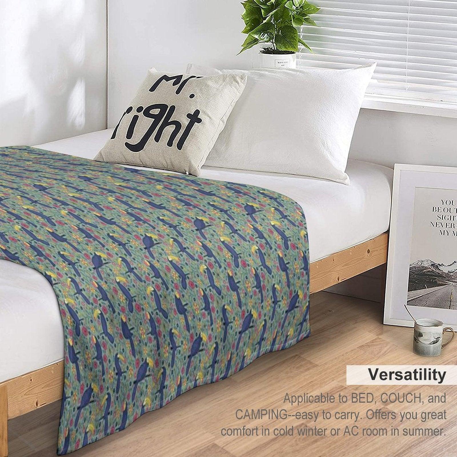 Pattern 83 - Toucans And Parrots Tropical Dream Throw Blanket