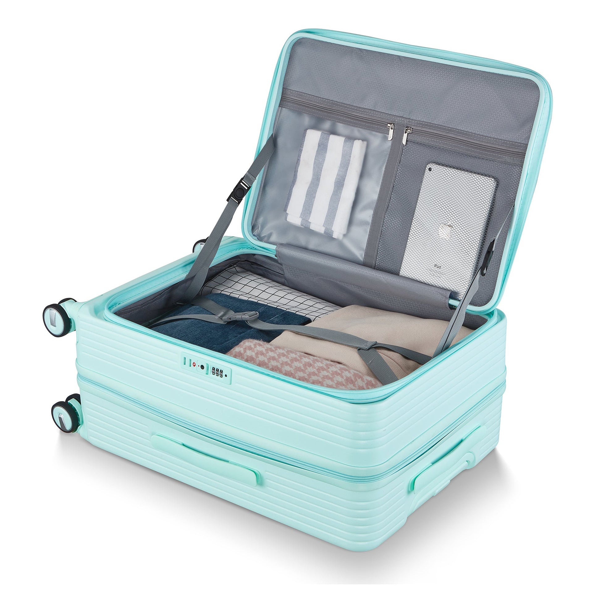 Luggage Sets 3 Piece(20/24/28), Expandable Carry On Luggage with TSA Lock Airline Approved, 100% PC Hard Shell and Lightweight Suitcase with Front Pocket and Spinner Wheels
