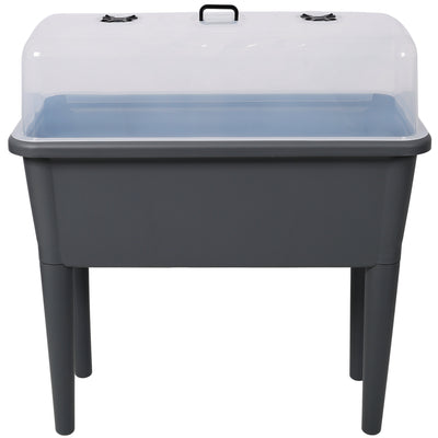 Raised Garden Bed with Ventilated Transparent Greenhouse Lid