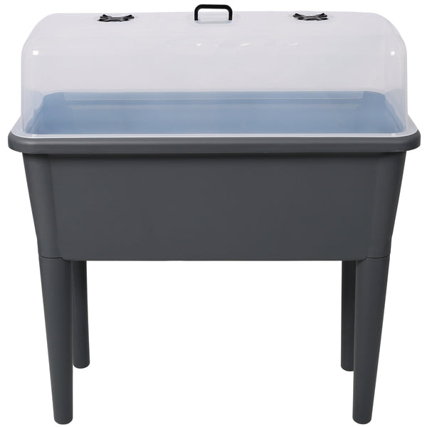 2 PCS Raised Garden Bed with Ventilated Transparent Greenhouse Lid