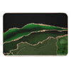 Emerald Green Faux Malachite Marble Bath Mat