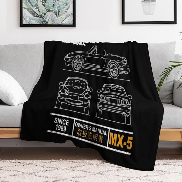 Blueprint of The MX-5 Miata Eco-conscious Throw Blanket