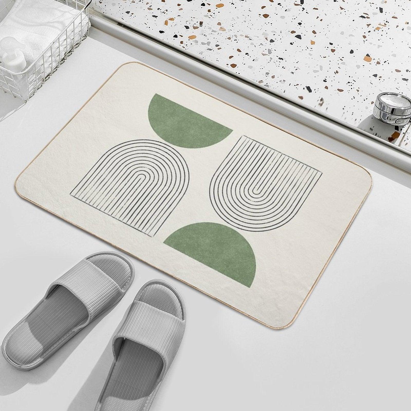 Arch Balance Green - Mid Century Modern  Toxin-Free Bath Mat