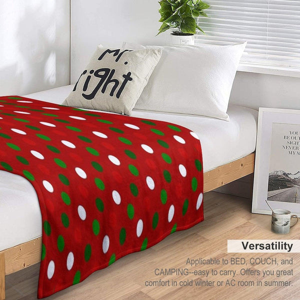 Christmas Polka Dots - Reds And Greens Throw Blanket