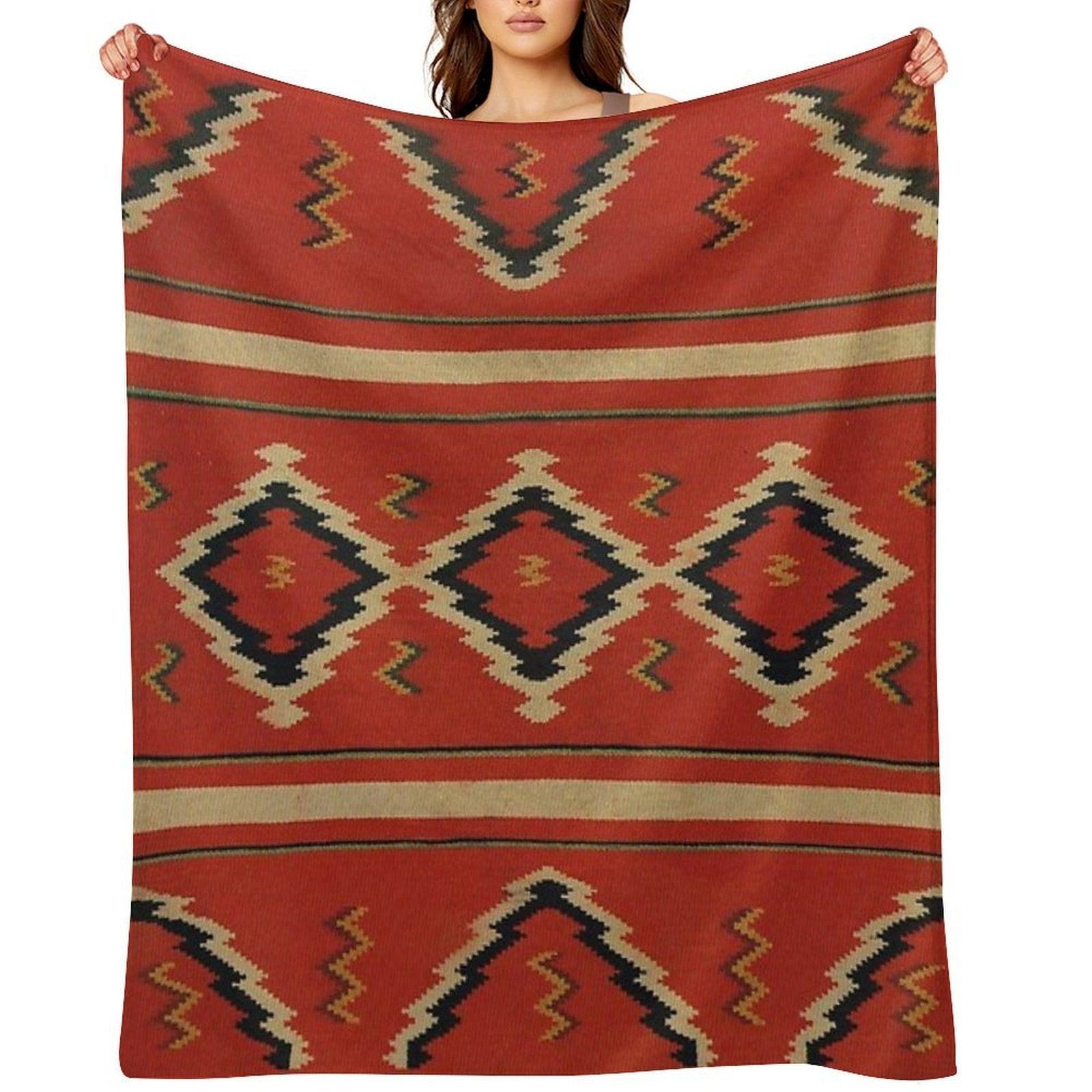 Navajo Textile  Native American Weaving Pattern 26 Throw Blanket