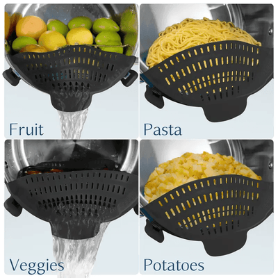 Adjustable Clip-On Strainer for Pots, Pans & Bowls – 1pc Kitchen Pot Strainer