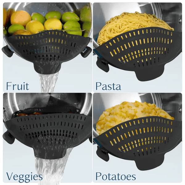 Adjustable Clip-On Strainer for Pots, Pans & Bowls – 1pc Kitchen Pot Strainer