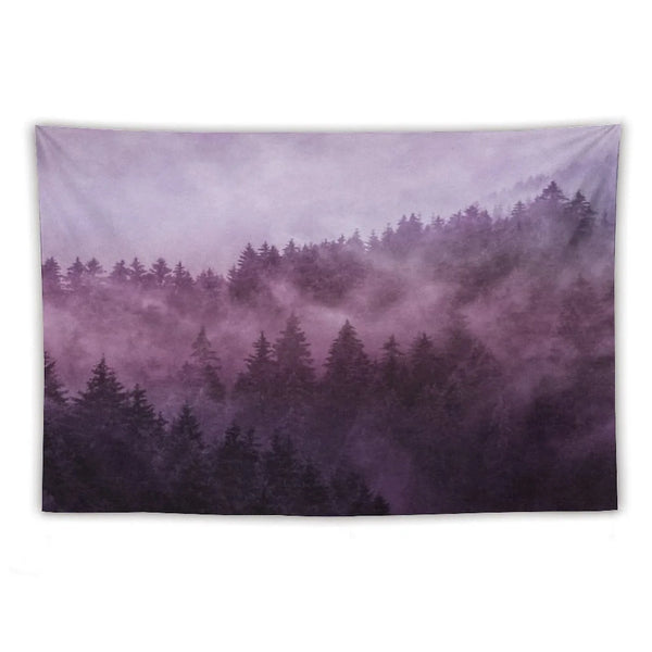 Excuse Me, I'm Lost  Laid Back In A Romantasy Moody Wilderness Dream Forest With Cascadia Trees Covered In Magic Fog Tapestry