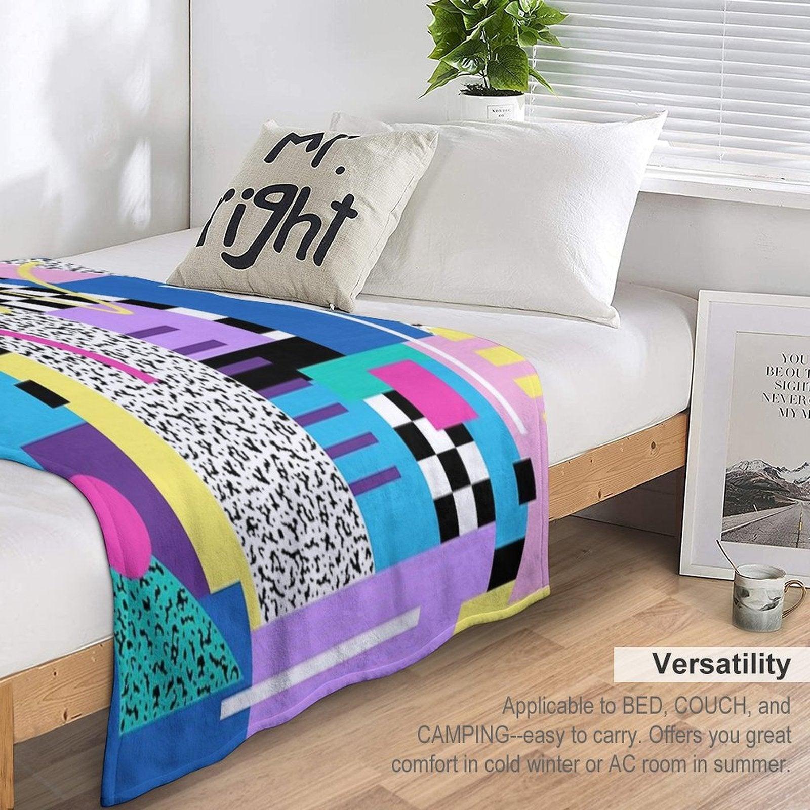 Memphis Pattern 110 - Retro 90s  80s Throw Blanket
