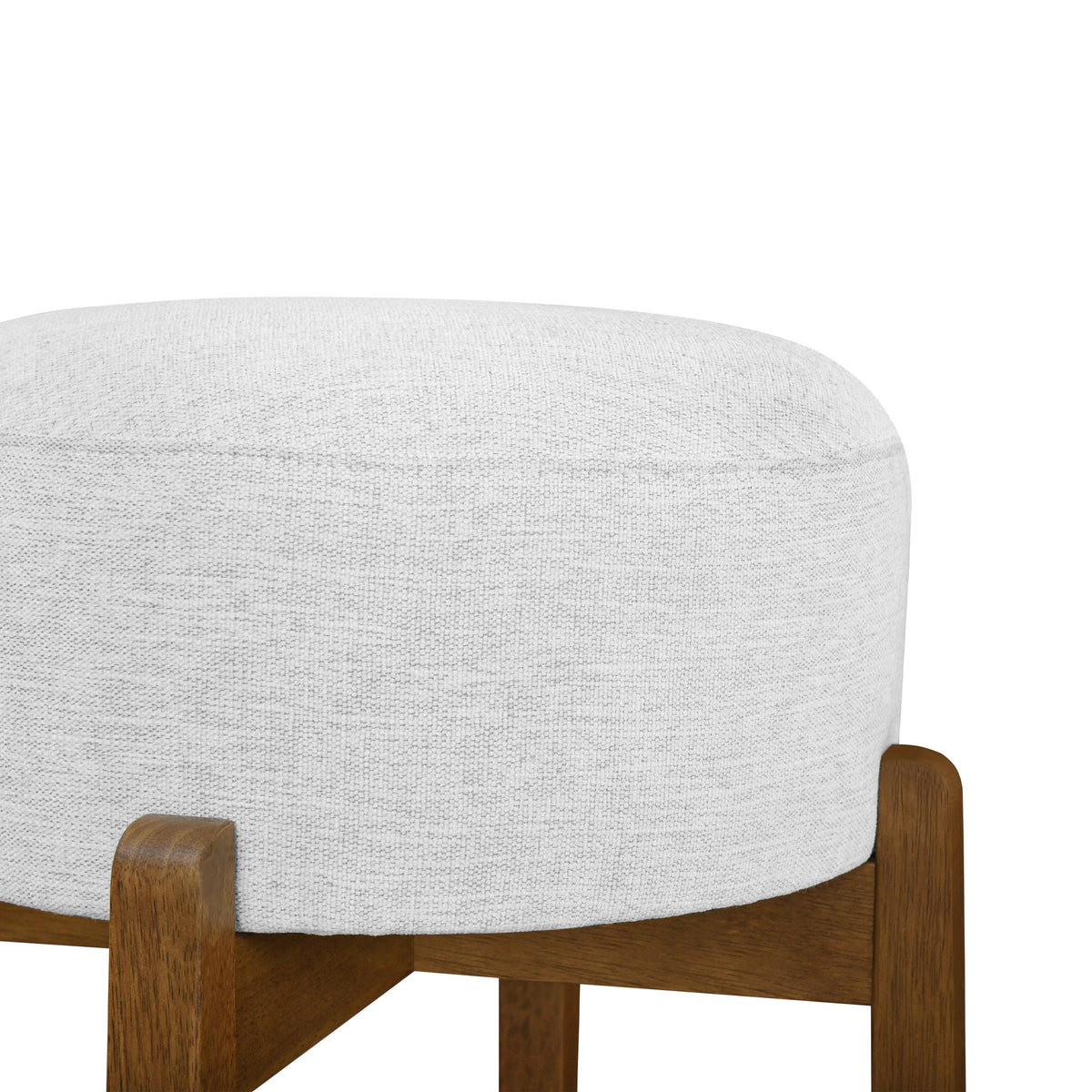 Set of 4 Dark Walnut & Ivory Rubberwood Bar Stool