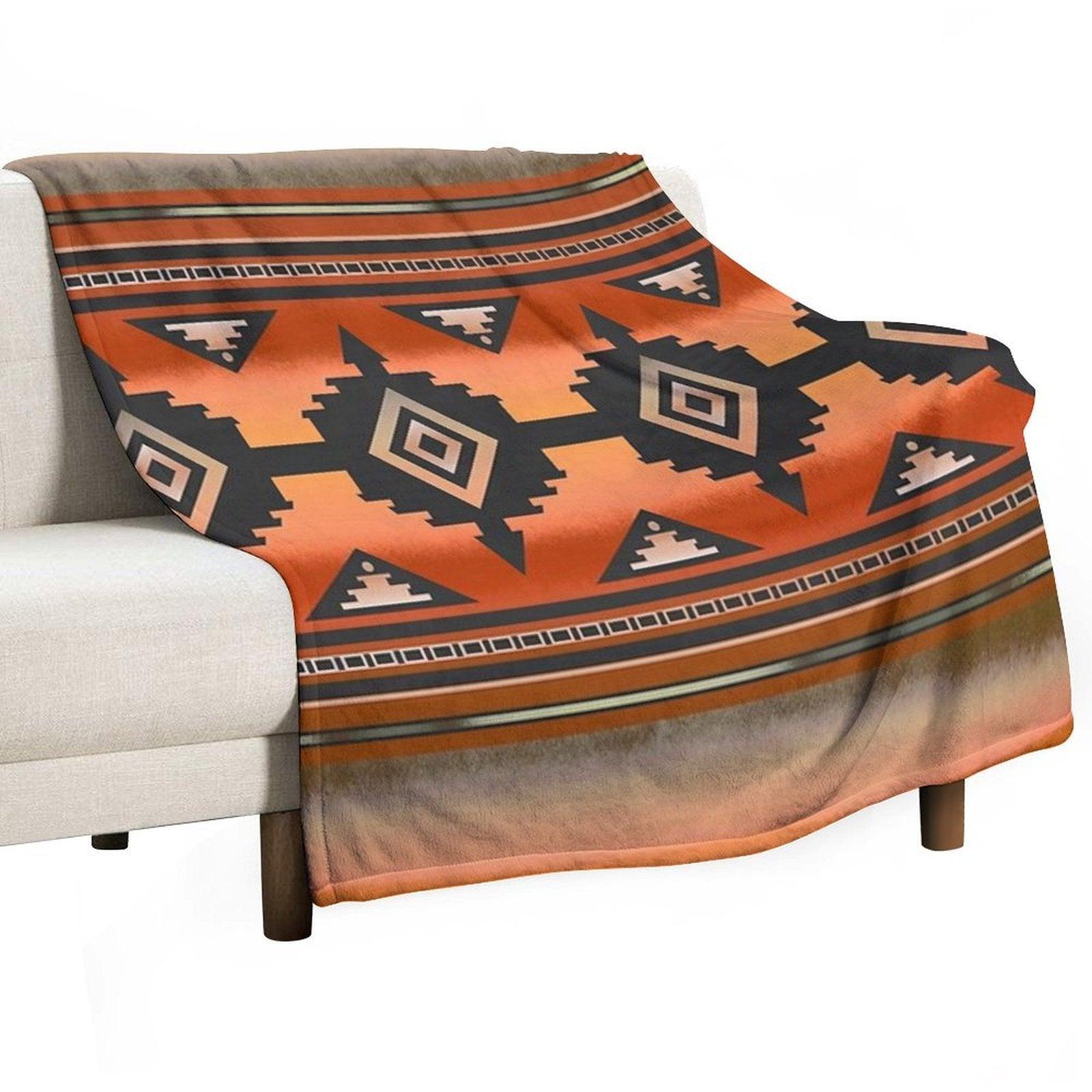 Canyon  Navajo Rust Throw Blanket