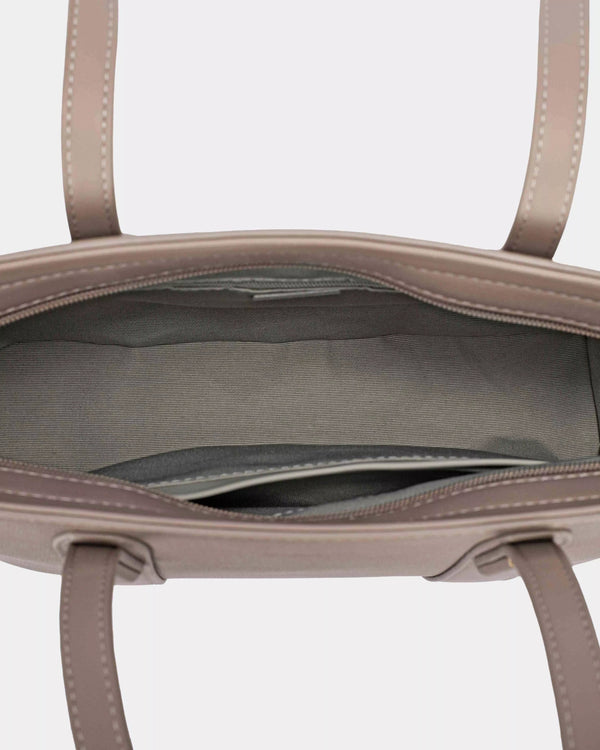 David Jones Leather Tote Bag with Gold Hardware Berry Charmz