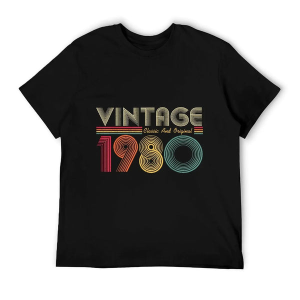 1980 40th Birthday Gift Vintage Retro Men Women 40 Years Old  Wrinkle-resistant T-Shirt