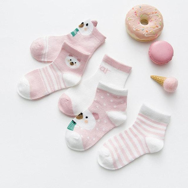 5Pairs 0-2Y Infant Baby Socks Baby Socks for Girls Cotton Mesh Cute Newborn Boy Toddler Socks Baby Clothes Accessories