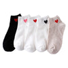 Women Short Socks Red Heart Cute College Fresh Female Socks Soft Cotton Summer Autumn Sock for Girls
