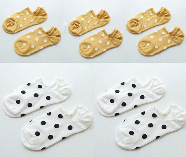 5Pais Women No Show Sports Socks Short Comfortable Cotton Aesthetic Novelty Dot Sweet Boat Socks Ankle Socks For Men And Women