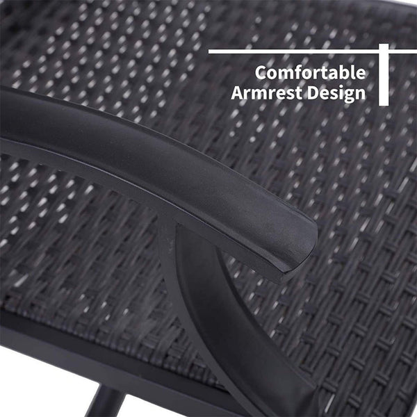 5PCS Outdoor Patio Rattan Dining Furniture Set With Swivel Armchairs (91823705)