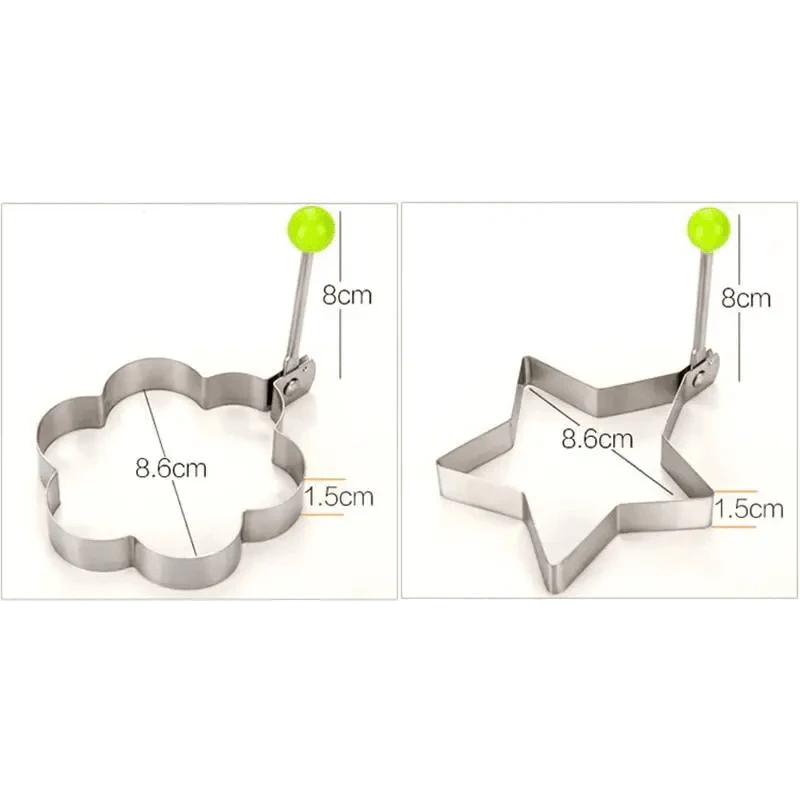 5Pcs Stainless Steel Fried Egg Mold Pancake Mould Omelette Mold Ring Cooking Fried Egg Bento Shaper Kitchen Gadget Frying Egg Cooking Tools Kitchen Accessories Gadget Rings