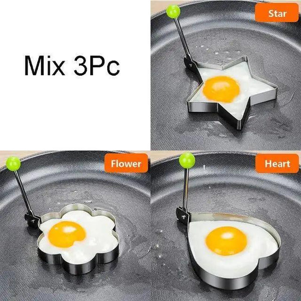 5Pcs Stainless Steel Fried Egg Mold Pancake Mould Omelette Mold Ring Cooking Fried Egg Bento Shaper Kitchen Gadget Frying Egg Cooking Tools Kitchen Accessories Gadget Rings