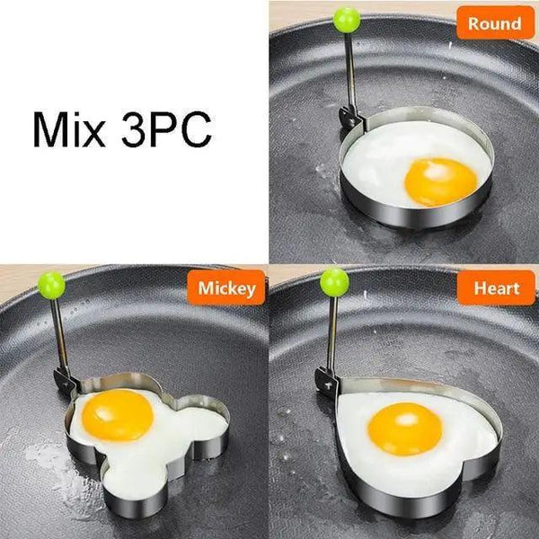 5Pcs Stainless Steel Fried Egg Mold Pancake Mould Omelette Mold Ring Cooking Fried Egg Bento Shaper Kitchen Gadget Frying Egg Cooking Tools Kitchen Accessories Gadget Rings
