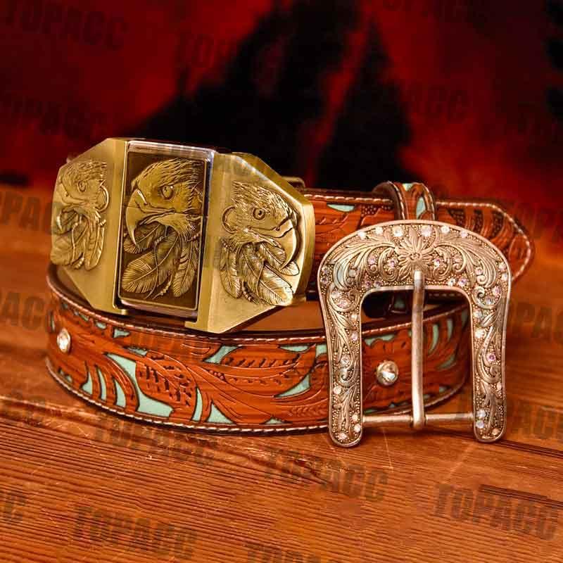 Eagle Glow Buckle - Turquoise Belt - Gifts for You 'n Me