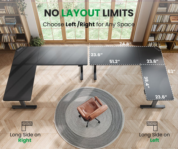 OdinLake S4 Home Office  L Shaped Standing Desk(75