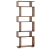 6-Tier Geometric Bookshelf with 2 Anti-Tipping Kits for Home Office-Brown - Rustic Brown