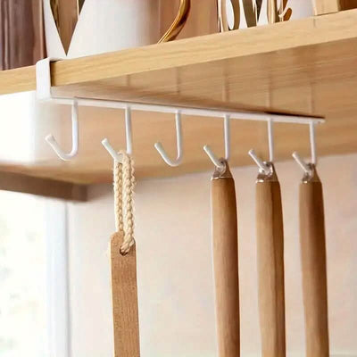 6 Hooks Kitchen Shelf Storage Rack