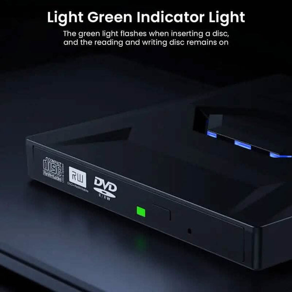 6-in-1 Portable USB 3.0 Ultra-Thin External DVD Recorder Drive