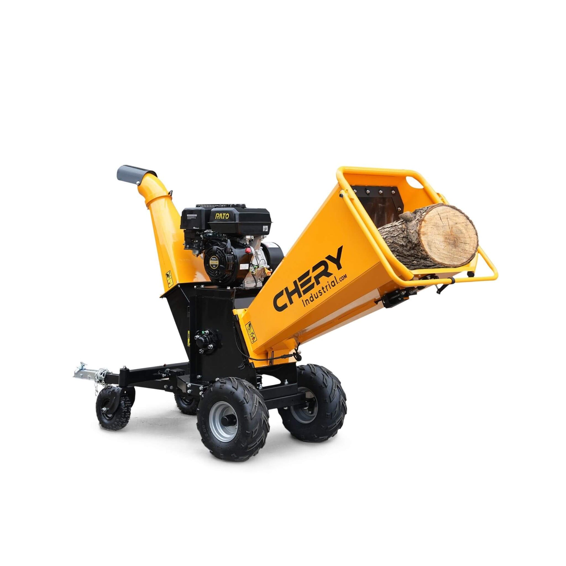 Heavy-Duty 6-Inch 420CC 15HP Gas Wood Chipper Shredder Mulcher With Tow Bar & Safety Stop Bar (SAK42731)