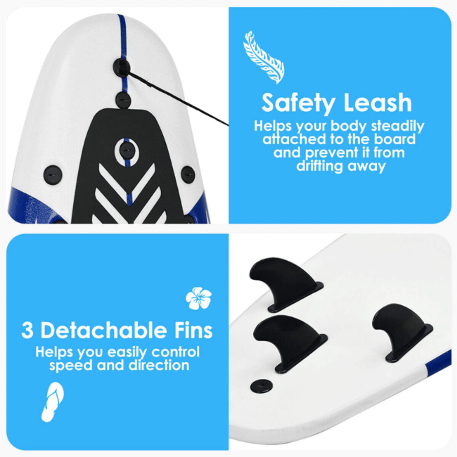 6' Inflatable Blow Up Stand Up Paddle SUP Surfboard (SAK94461)