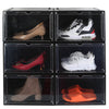 6-Pack: Collapsible Shoe Box Stackable Shoe Storage Bin with Magnetic Door