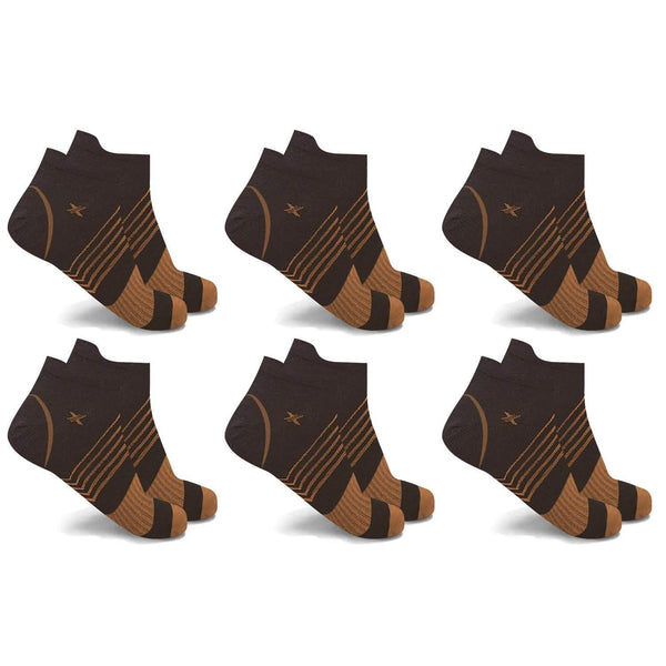 6-Pairs: Ultra V-Striped Ankle Compression Socks