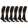 6-Pairs: Ultra V-Striped Knee-Length Compression Socks