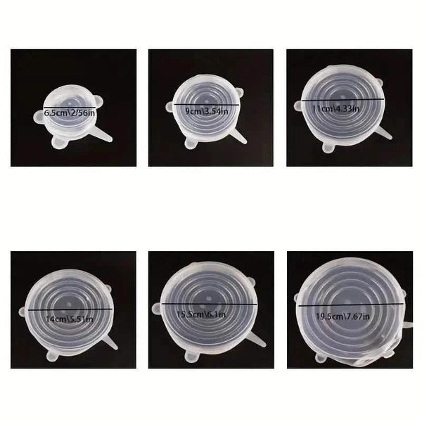 6-Pieces: Reusable Durable Food Storage Bowl Lids