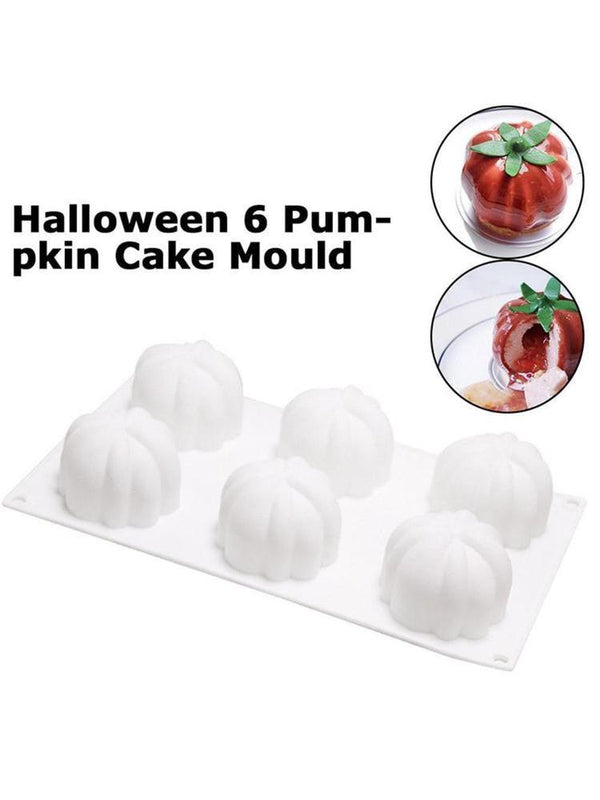 6 Pumpkin Silicone Cake Mold For Chocolate Ice Cream Decorating Pudding Dessert Tools Bakeware Baking Silicone Cake Molds For Baking 3D Pumpkin Silicone Mold For Party