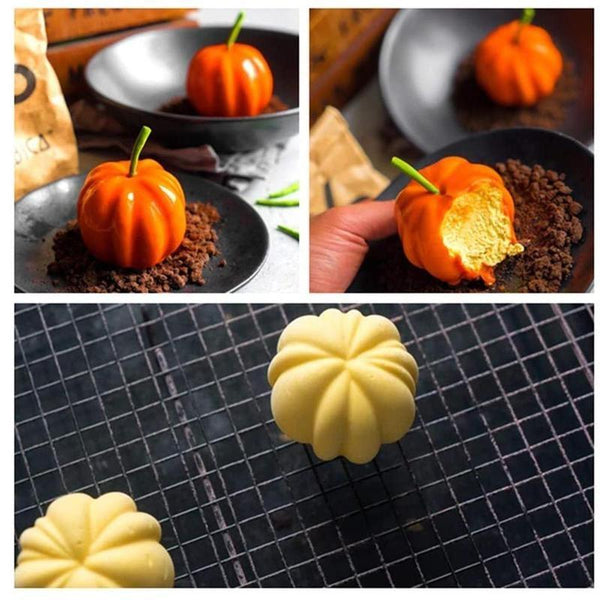 6 Pumpkin Silicone Cake Mold For Chocolate Ice Cream Decorating Pudding Dessert Tools Bakeware Baking Silicone Cake Molds For Baking 3D Pumpkin Silicone Mold For Party